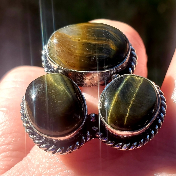 New Tiger Eye 925 Silver Ring. - Picture 12 of 16
